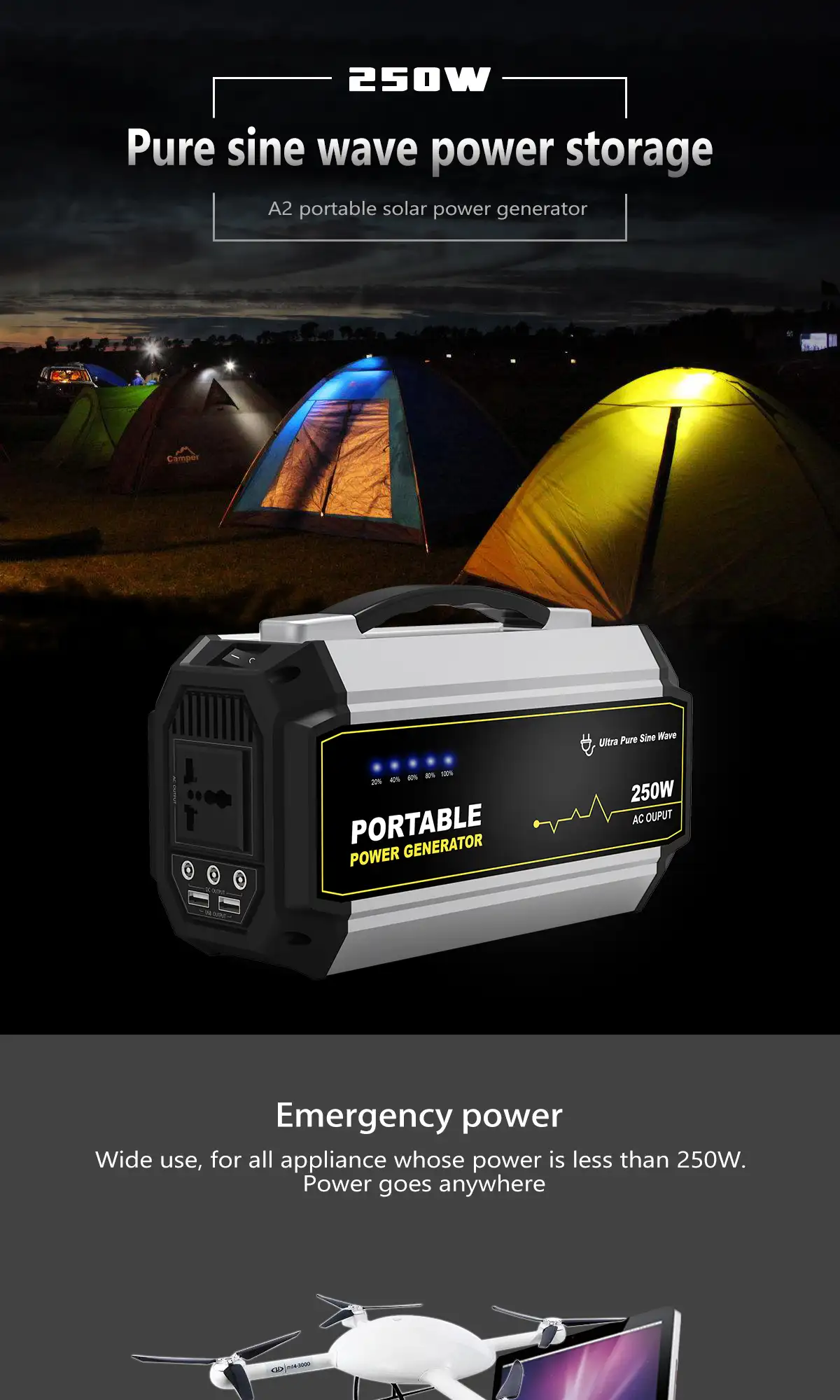 Custom 250W solar generator portable power station, support OEM & ODM customization abuiabacgaagh4 omayo9pkqiqqwsak40a8
